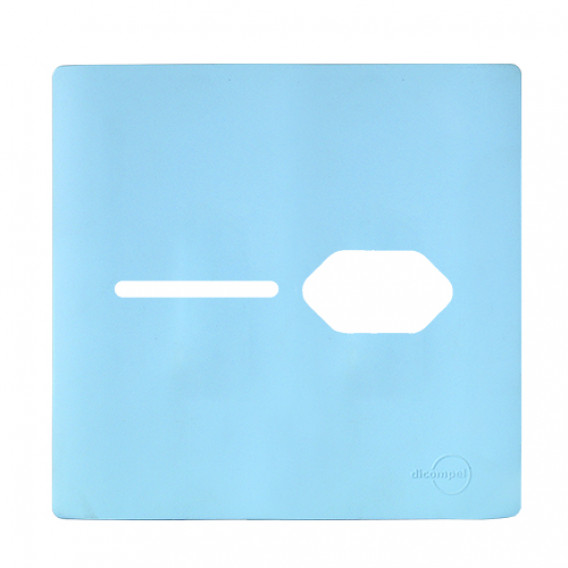 Placa p/ 1 Interruptor + tomada 4x4 - Novara Celeste